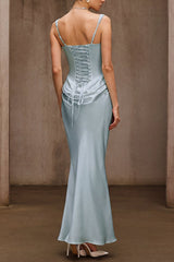 Sleeveless Corset Maxi Dress In Mint