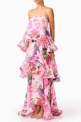 Maxi Dress In Pink Floral
