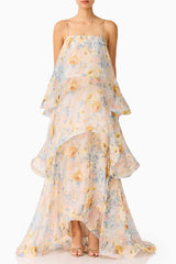 Maxi Dress In Yellow Floral