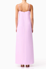 Embroidered Maxi Dress in Purple