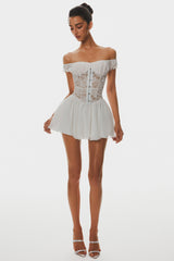 Off Shoulder Lace Corset Mini Dress