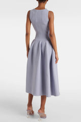 Hoxo Crystal Embellished Knit Midi Dress