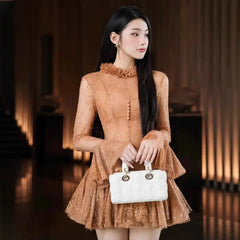 Embroidered long sleeve Mini Dress