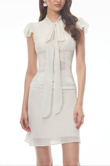 Irene White Ruffled Top & Skirt Set