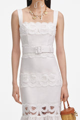 Lace Insert Midi Dress
