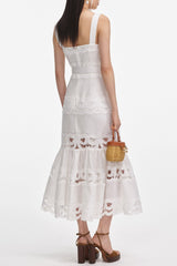 Lace Insert Midi Dress