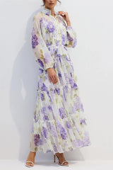 Floral Print Long Sleeve Maxi Dress