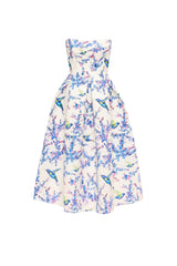 Midi Dress with Bird and Flower Print, Garden of Eden