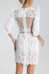 Lace-Embroidered Mini Dress