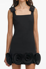 Floral Mini Dress - Black