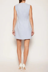 Embellished Sleeveless Mini Dress in Blue