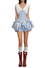 Puffy Mini Dress - Blue