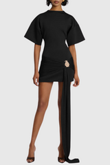 Embellished Mini Dress - Black