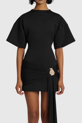 Embellished Mini Dress - Black