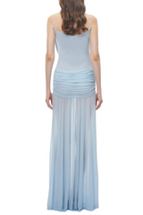 Ruched Maxi Dress - Blue