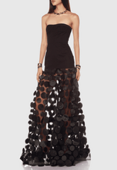 Mesh Maxi Dress - Black