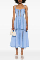 Embroidered Hollow Top Maxi Dress