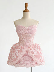 Lace Embroidered Bandeau Sleeveless Dress