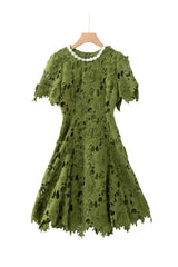 Green Hollow Mini Dress
