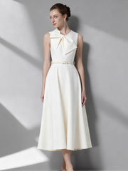 A-line Midi Dress with Belt