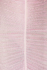Hollow Mesh Rhinestone Sleeveless Maxi Dress in Pink