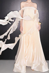 Off Shoulder Maxi Dress in Apricot