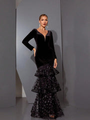Black Flower Maxi Dress