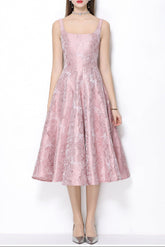Vintage Slip Midi Dress in Pink