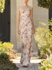 White Floral Slip Maxi Dress