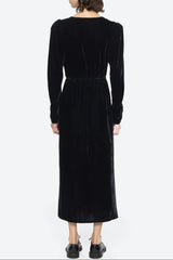 Black V-Neck Cutout Midi Dress