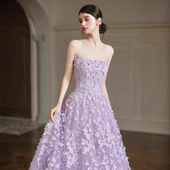 Floral Evening Gown - Purple