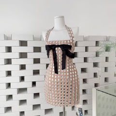 Halter Rhinestone Mini Dress