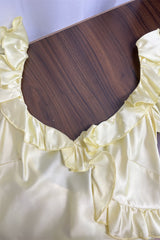 Satin Ruffle Mini Dress in Yellow