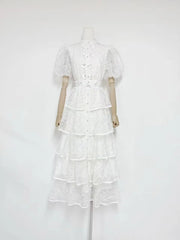 Lace Maxi Dress in White