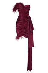 Feather Embellished Mini Dress