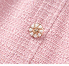 Embossed Puff Sleeves Mini Dress in Pink