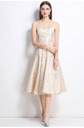 A-line Midi Dress - Apricot