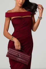 Off-Shoulder Asymmetrical-High Maxi Dress