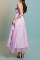 Chest Wrap Maxi Dress in Purple