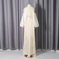 Off Shoulder Puff Sleeve Maxi Dress