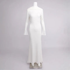 Backless Jersey Maxi Dress in White