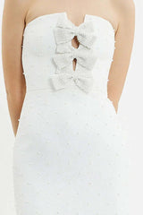 Embellished Midi Dress in Ivory