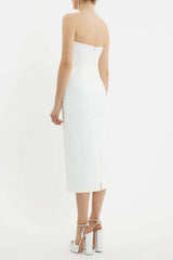 Embellished Midi Dress in Ivory