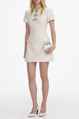 Cream Boucle Mini Dress