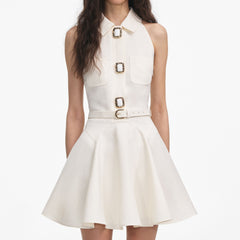 Cream Linen Mini Dress