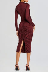 Pallavi Crystal Embellished Ruched Midi Dress
