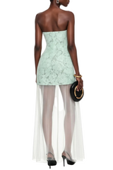 Floral Embroidery Maxi Dress - Mint