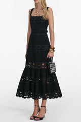 Black Crepe Midi Dress