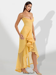 Yellow Ruffle Breathable Maxi Dress