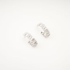 Crystal-Embellished Hoop Earrings